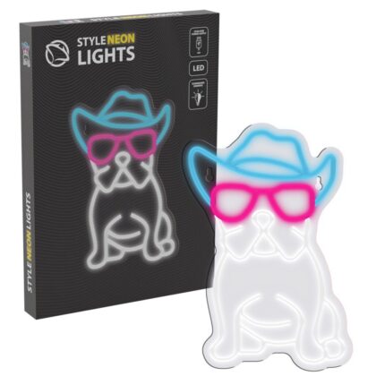 Manta SNL114MT Style Neon Lights BULDOG  WITH GLASSES T-MLX59013 5902510693381