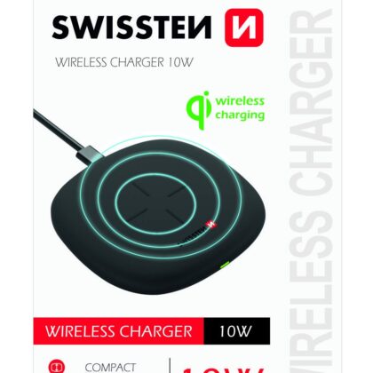 Swissten 10W Wireless charger with USB-C 1.5m cable SW-W-10W-BK 8595217469501