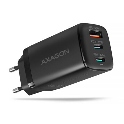 MOBILE CHARGER WALL USB 65W/GAN 3PORT ACU-DPQ65 AXAGON  ACU-DPQ65 8595247906113
