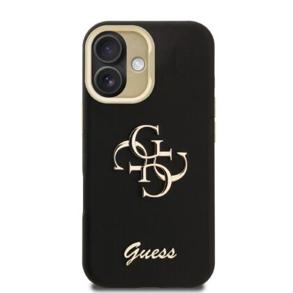 Guess PU Grained 4G Logo Stand Camera Frame Case for Apple iPhone 16 GUHCP16SPCS4GSK 3666339468859