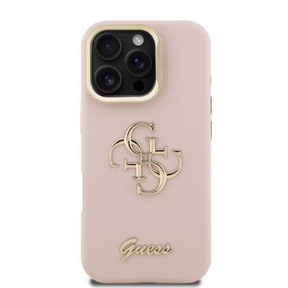 Guess PU Grained 4G Logo Stand Camera Frame Case for Apple iPhone 16 Pro Max GUHCP16XPCS4GSP 3666339468941