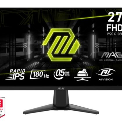 LCD Monitor MSI MAG 275F 27" Gaming Tilt Matte Panel IPS 1920x1080 16:9 180Hz 0.5 ms Colour Black MAG275F  MAG 275F 4711377193221