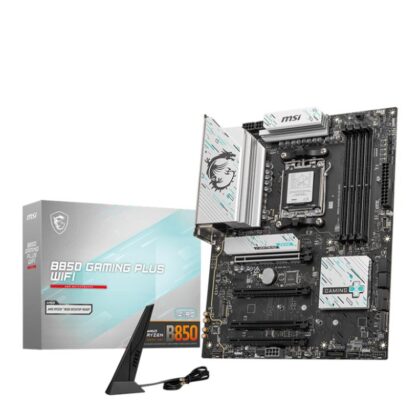Mainboard MSI AMD B850 SAM5 ATX Memory DDR5 Memory slots 4 4xPCI-Express 16x 3xM.2 1xDisplayPort 1xAudio-In 1xAudio-Out 1xMicrophone 4xUSB 2.0 2xUSB 3.2 2xUSB-C 1xOptical S/PDIF 1xRJ45 B850GAMINGPLUSWIFI  B850 GAMING PLUS WIFI 4711377285438