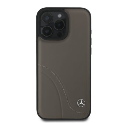 Mercedes Curved Stitches Leather Case for Apple iPhone 16 Pro MEHCP16L23RBCSB 3666339312442