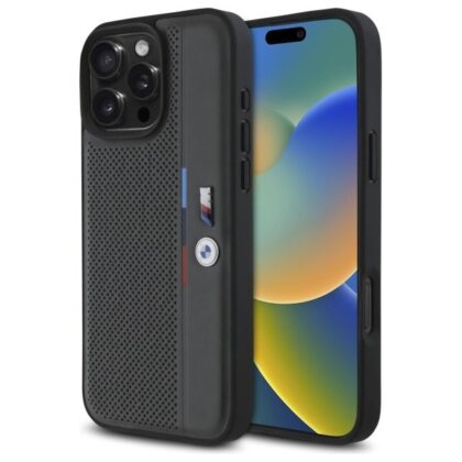 BMW M Perforated Tricolor Detail Line Hardcase for Apple iPhone 16 Pro BMHCP16L23PUPVA 3666339324100