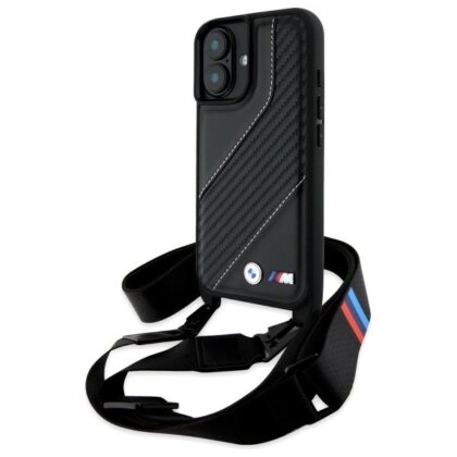 BMW M Edition Carbon Stripe & Strap Hardcase for Apple iPhone 16 Plus BMHCP16M23PSCCK 3666339324292