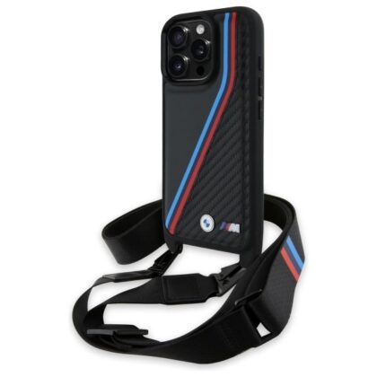 BMW M Edition Carbon Tricolor Lines Hardcase for Apple iPhone 16 Pro Max BMHCP16X23PSVTK 3666339324391