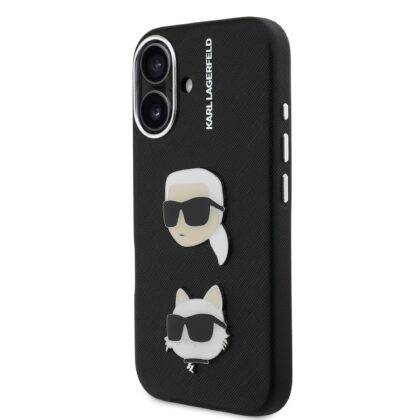 Karl Lagerfeld Grained PU K&CH Heads Case for Apple iPhone 16 KLHCP16SPSFDHPK 3666339455200
