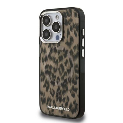 Karl Lagerfeld IML Leopard MagSafe Case for Apple iPhone 15 Pro Max KLHMP15XHDLEOICW 3666339465636