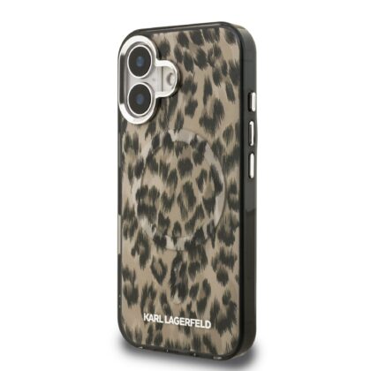 Karl Lagerfeld IML Leopard MagSafe Case for Apple iPhone 16 KLHMP16SHDLEOICW 3666339465643