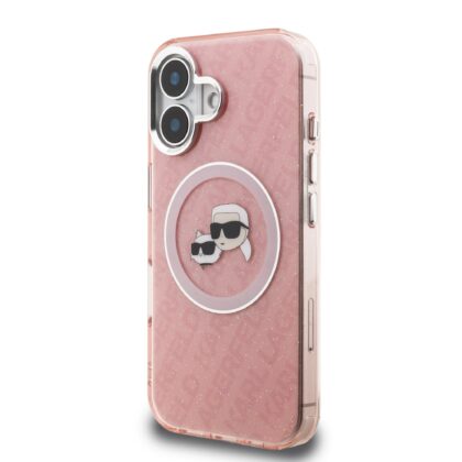 Karl Lagerfeld IML K&CH Heads Repeated Logo MagSafe Case for Apple iPhone 16 KLHMP16SHMKBKCHP 3666339468347