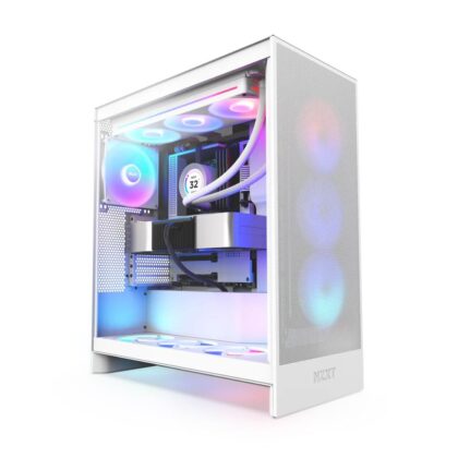 Case NZXT H7 Flow RGB MidiTower ATX EATX MicroATX MiniITX Colour White CM-H72FW-R1  CM-H72FW-R1 5056547205533