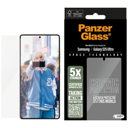 PanzerGlass Ultra-Wide Fit Ceramic Tempered Glass for Samsung Galaxy S25 Ultra PGRUWFCG38488 5715685017452