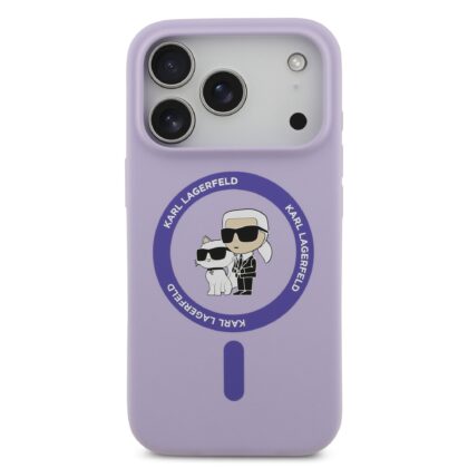 Karl Lagerfeld Liquid Silicone Karl and Choupette MagSafe Case for Apple iPhone 17 Pro KLHMP17LSCMKCRHU 3666339549398