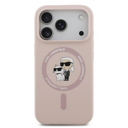 Karl Lagerfeld Liquid Silicone Karl and Choupette MagSafe Case for Apple iPhone 17 Pro KLHMP17LSCMKCRHP 3666339549435