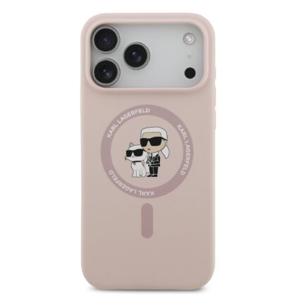 Karl Lagerfeld Liquid Silicone Karl and Choupette MagSafe Case for Apple iPhone 17 Pro Max KLHMP17XSCMKCRHP 3666339549442