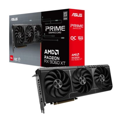 Graphics Card ASUS AMD Radeon RX 9060 XT 16 GB GDDR6 128 bit PCIE 5.0 16x Triple slot Fansink 1xHDMI 2xDisplayPort PRIME-RX9060XT-O16G  PRIME-RX9060XT-O16G 4711387994214