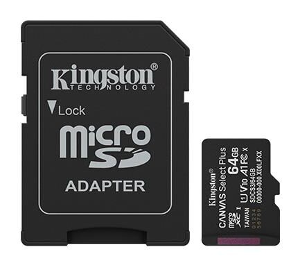 MEMORY MICRO SDXC 64GB UHS-I/W/ADAPTER SDCS3/64GB KINGSTON  SDCS3/64GB 740617348408