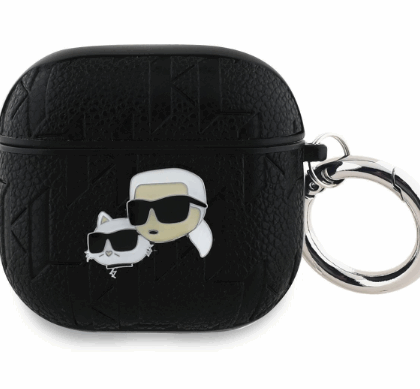 Karl Lagerfeld PU Embossed Karl and Choupette Heads Case for Apple AirPods 4 KLA4PGKCPK 3666339419691