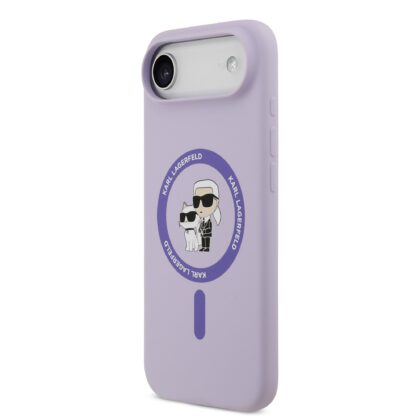 Karl Lagerfeld Liquid Silicone Karl and Choupette MagSafe Case for Apple iPhone 17 Air KLHMP17MSCMKCRHU 3666339549381