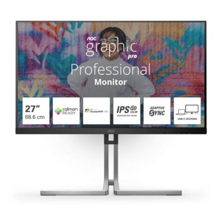 LCD Monitor AOC Q27U3CV 27" Matte Panel IPS 2560x1440 16:9 75 Hz 4 ms Speakers Colour Black / Silver Q27U3CV  Q27U3CV 4038986182065