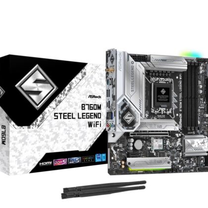Mainboard ASROCK Intel B760 Express LGA1700 Micro-ATX Memory DDR5 Memory slots 4 1xPCI-Express 4.0 1x 1xPCI-Express 5.0 16x 4xM.2 1xHDMI 1xDisplayPort 2xUSB 2.0 5xUSB 3.2 1xUSB-C 1xPS/2 1xRJ45 3xAudio port B760MSTEELLEGENDWIFI  B760MSTEELLEGENDWIFI 4710483941795