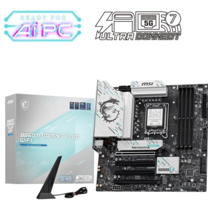 Mainboard MSI Intel B860 Express LGA1851 Micro-ATX Memory DDR5 Memory slots 4 B860MGAMINGPLUSWIFI  B860M GAMING PLUS WIFI 4711377286558