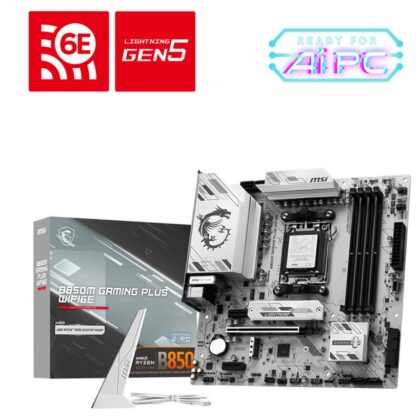 Mainboard MSI AMD B850 SAM5 Memory DDR5 Memory slots 4 B850MGAMINGPLUSWIFI6E  B850M GAMING PLUS WIFI6E 4711377365345