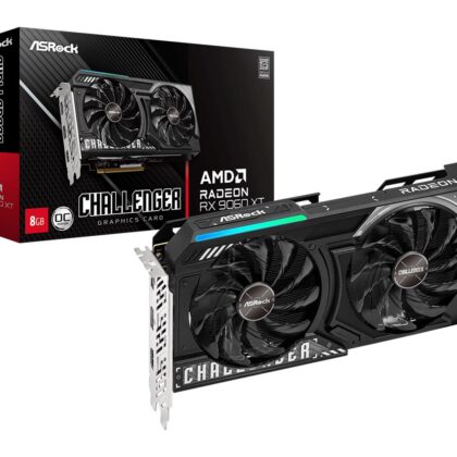 Graphics Card ASROCK AMD Radeon RX 9060 XT 8 GB GDDR6 128 bit PCIE 5.0 16x Dual Slot Fansink RX9060XTCL8GO  RX9060XT CL 8GO 4711581490864