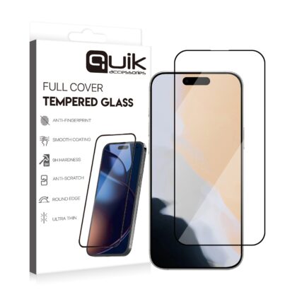 Quik Accessories Full Cover Tempered Glass for Apple iPhone 17 Air QK-TG-IPH-17-AR 4752168153291