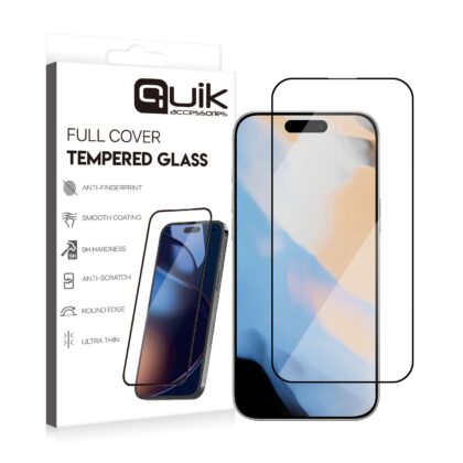 Quik Accessories Full Cover Tempered Glass for Apple iPhone 17 QK-TG-IPH-17 4752168153307