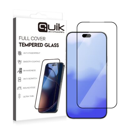 Quik Accessories Full Cover Tempered Glass for Apple iPhone 17 Pro QK-TG-IPH-17-PR 4752168153314