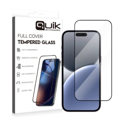 Quik Accessories Full Cover Tempered Glass for Apple iPhone 16 Plus QK-TG-IPH-16-PL 4752168153345