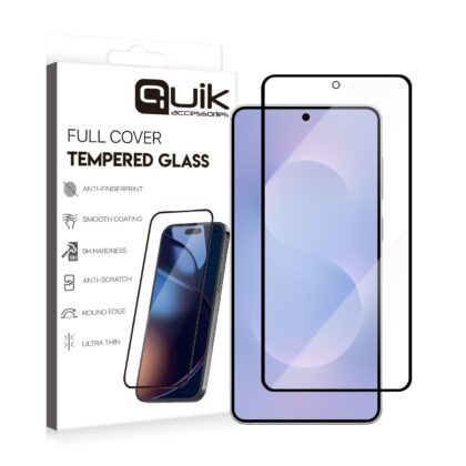 Quik Accessories Full Cover Tempered Glass for Samsung Galaxy S25 Edge QK-TG-SM-S25-ED 4752168153406