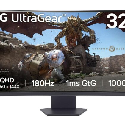 LCD Monitor LG 32GS60QC-B 32" Gaming/Curved Panel VA 2560x1440 16:9 180 Hz Matte 1 ms Tilt 32GS60QC-B  32GS60QC-B 8806096090657