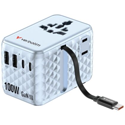 Verbatim Travel Adapter EU / UK / US / 2x USB-C / 2x USB-A / USB-C 100W 30192 023942301929