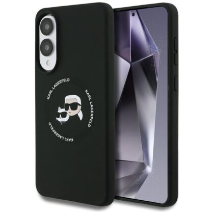 Karl Lagerfeld Silicone Double Heads and Circle MagSafe Case for Samsung Galaxy S25 Edge KLHMS25ESKCHTCK 3666339477066