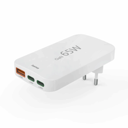 Hama 00201976 Flat Charger 220V With 2xUSB-C/USB-A  65W White T-MLX61526 4047443532329
