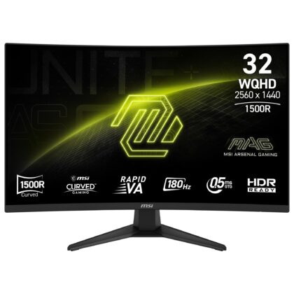 LCD Monitor MSI MAG 321CQF E18 31.5" Gaming/Curved Panel VA 2560x1440 16:9 180 Hz 0.5 ms MAG321CQFE18  MAG 321CQF E18 4711377320320