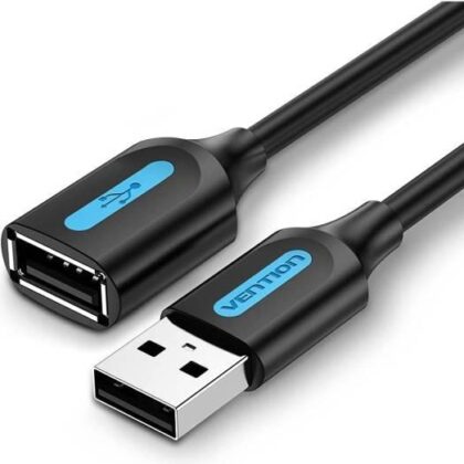 CABLE USB2.0 MALE TO FEMALE/1.5M BLACK CBIBG VENTION  CBIBG 6922794748507