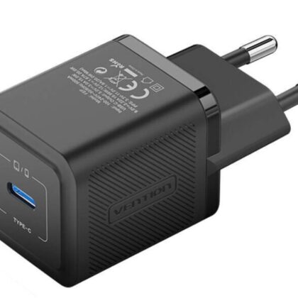 MOBILE CHARGER WALL 20W USB-C/1P BLACK FEPB0-EU VENTION  FEPB0-EU 6922794782099