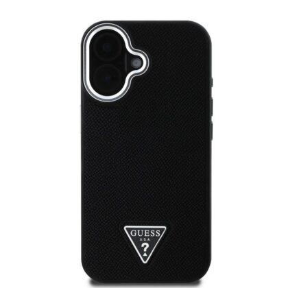 Guess PU Grained Triangle Logo Case for Apple iPhone 16 GUHMP16SPGTSPSK 3666339302306