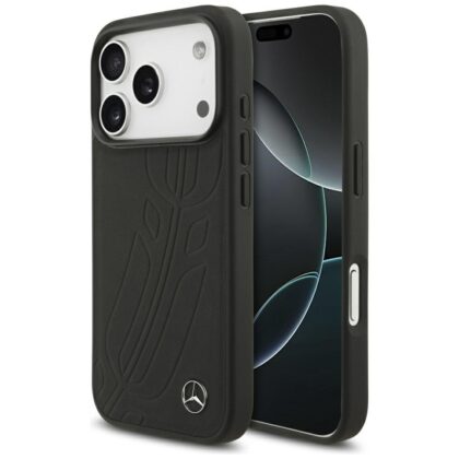Mercedes Leather Large Laurel Leave MagSafe Case for Apple iPhone 17 Pro MEHMP17L25ROOLK 3666339507459