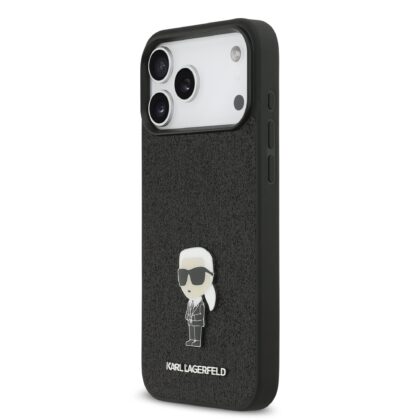 Karl Lagerfeld Fixed Glitter Metal Ikonik Case for Apple iPhone 17 Pro Max KLHCP17XGKNPSK 3666339549640