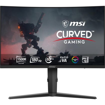 LCD Monitor MSI MAG 275CQRF QD E2 27" Gaming/Curved Swivel Height adjustable Tilt Matte Panel VA 2560x1440 16:9 180Hz 1 ms Colour Black MAG275CQRFQDE2  MAG 275CQRF QD E2 4711377191838