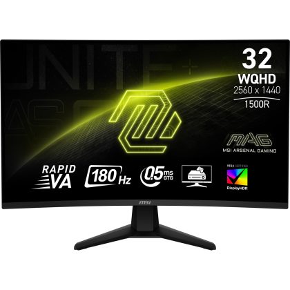 LCD Monitor MSI MAG 32CQ6F 31.5" Gaming/Curved Panel VA 2560x1440 16:9 180 Hz 0.5 ms MAG32CQ6F  MAG 32CQ6F 4711377195430