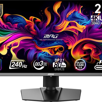Monitor MSI MPG 272URX QD-OLED 27" Gaming/4K Matte Panel QD-OLED 3840x2160 16:9 240 ?? 0.03 ms Swivel Pivot Height adjustable Tilt Colour Black MPG272URXQD-OLED  MPG 272URX QD-OLED 4711377275460