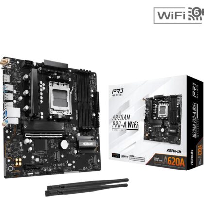 Mainboard ASROCK AMD A620A SAM5 Micro-ATX Memory DDR5 Memory slots 4 A620AMPRO-AWIFI  A620AM PRO-A WIFI 4711581490970