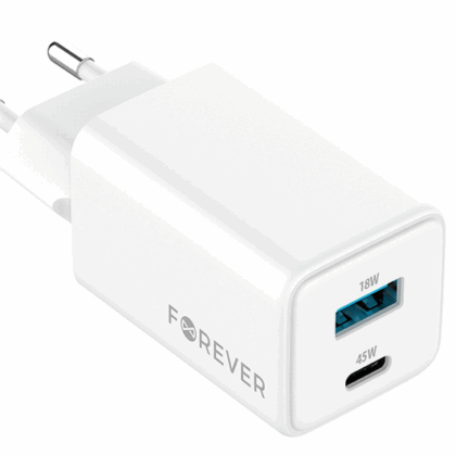 Forever TC-08-45AC GaN PD QC USB-C / USB Travel Charger 45W GSM187243 5900495528377