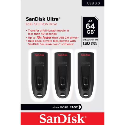 MEMORY DRIVE FLASH USB3 64GB/3PK SDCZ48-064G-G46T SANDISK  SDCZ48-064G-G46T 619659193515